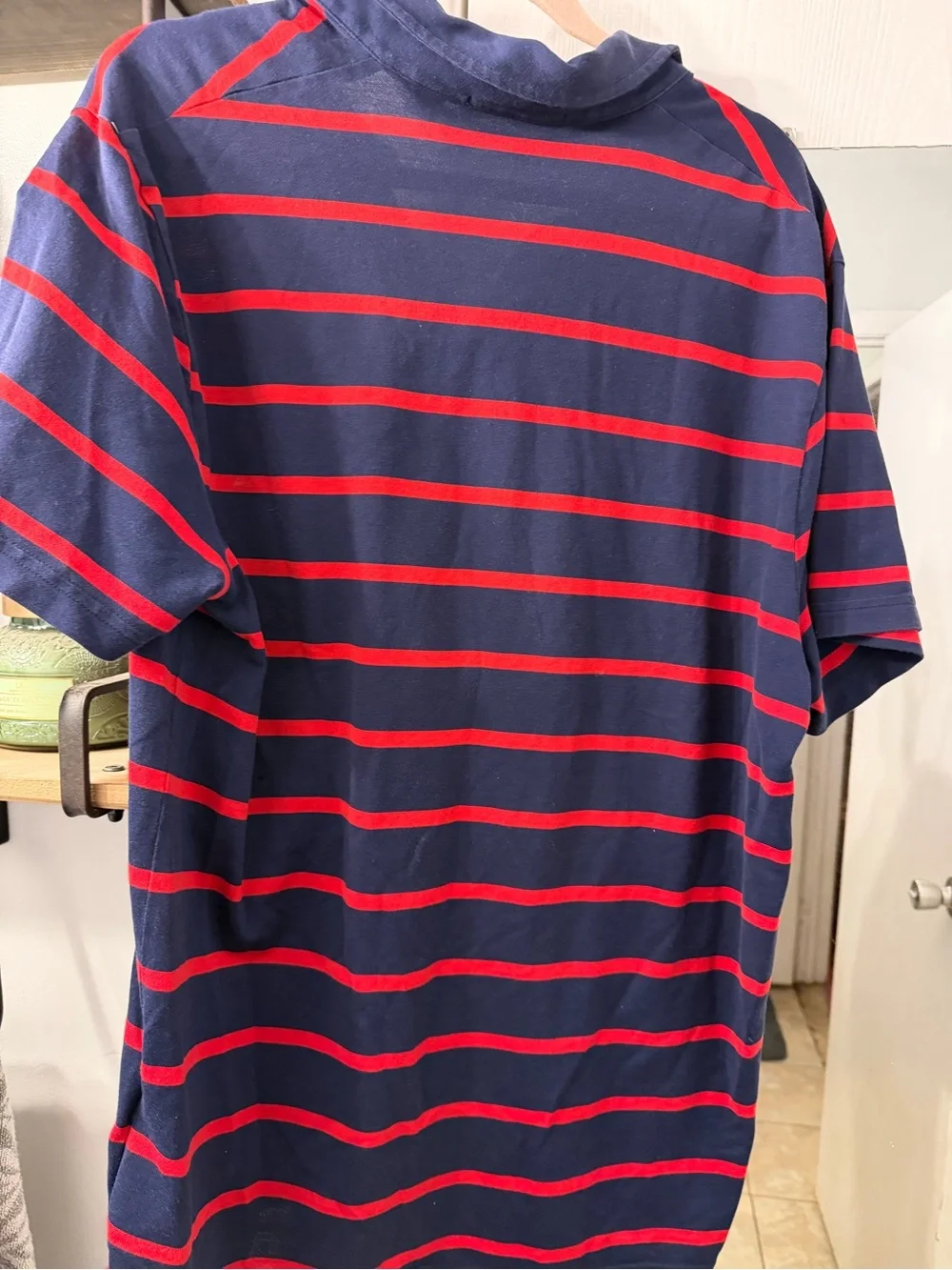 Polo by Ralph Lauren Navy with Red Stripes Classic Cotton Polo
